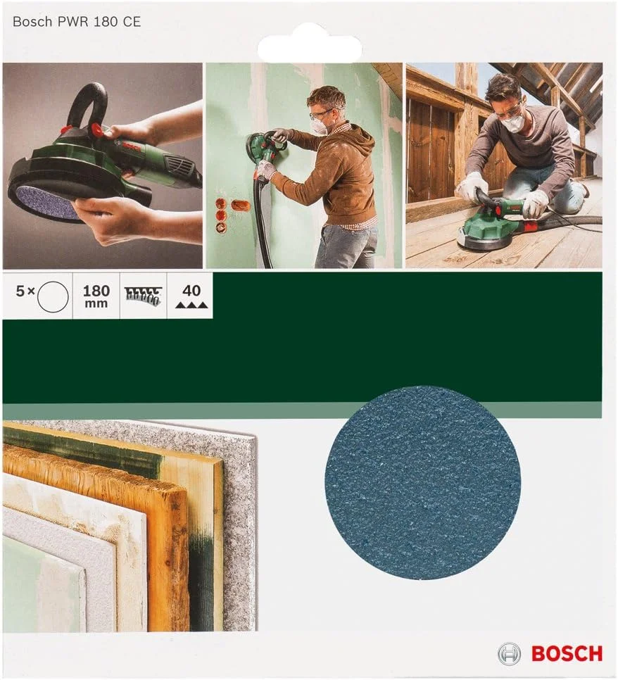 صفحه سنباده بوش مدل 2609256D36، قطر 180 میلی متر، درجه زبری G40، چند رنگ