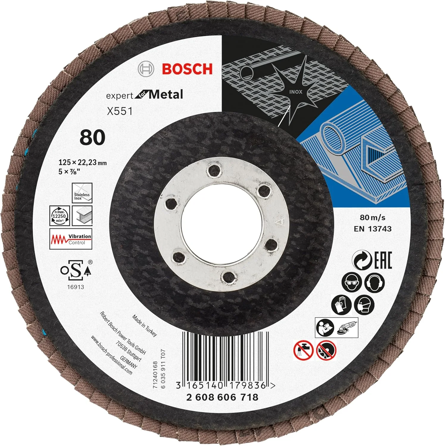 مجموعه دیسک فلاپ X551 Expert بوش برای فلز (مناسب فلز، فولاد، چدن، قطر 125 میلی متر، زبری 40/60/80، M14، لوازم جانبی حرفه ای سنگ فرز) به همراه کلاه مجموعه دیسک فلاپ X551 Expert بوش برای فلز (مناسب فلز، فولاد، چدن، قطر 125 میلی متر، زبری 40/60/80، M14، لوازم جانبی حرفه ای سنگ فرز) به همراه کلاه