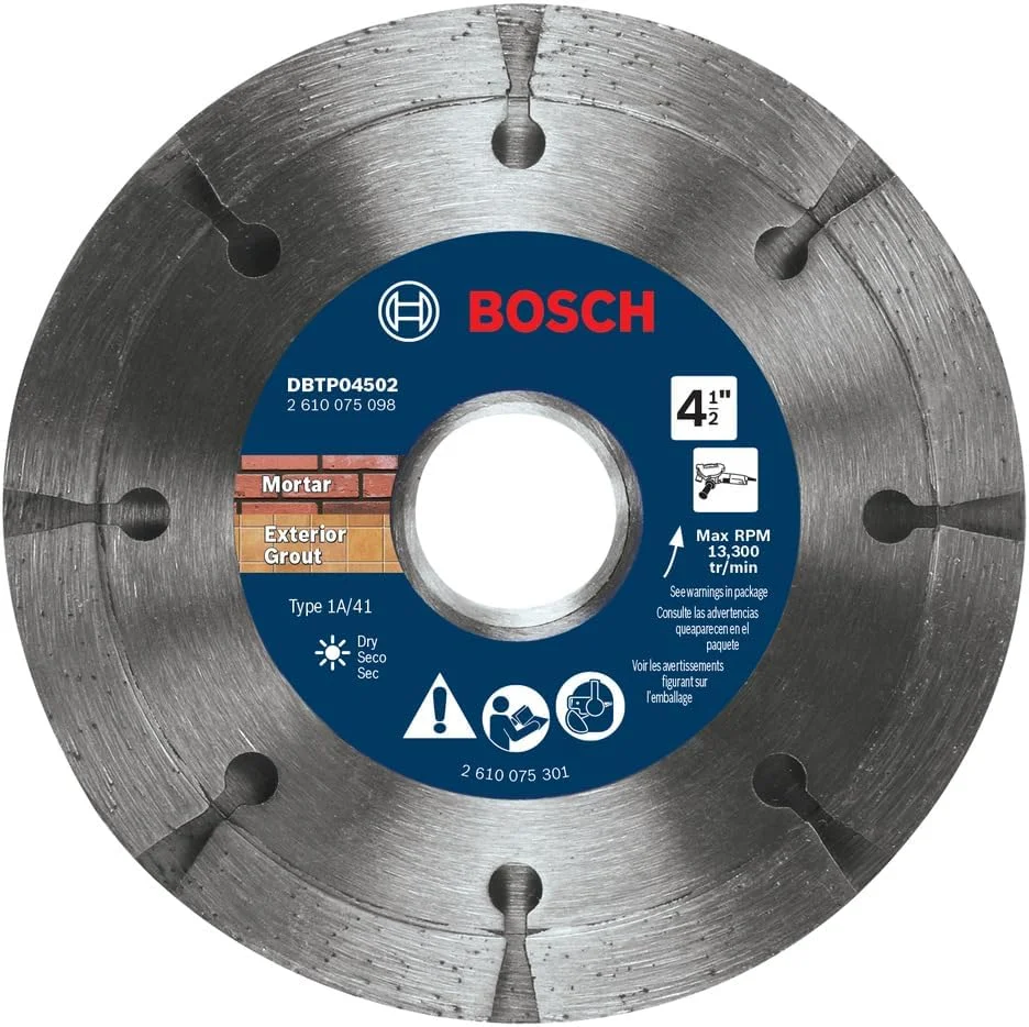 صفحه برش الماسه ساندویچی ممتاز بوش مدل DBTP04502 با قطر 4.5 اینچ - ایده آل برای کاربردهای حذف ملات صفحه برش الماسه ساندویچی ممتاز بوش مدل DBTP04502 با قطر 4.5 اینچ - ایده آل برای کاربردهای حذف ملات