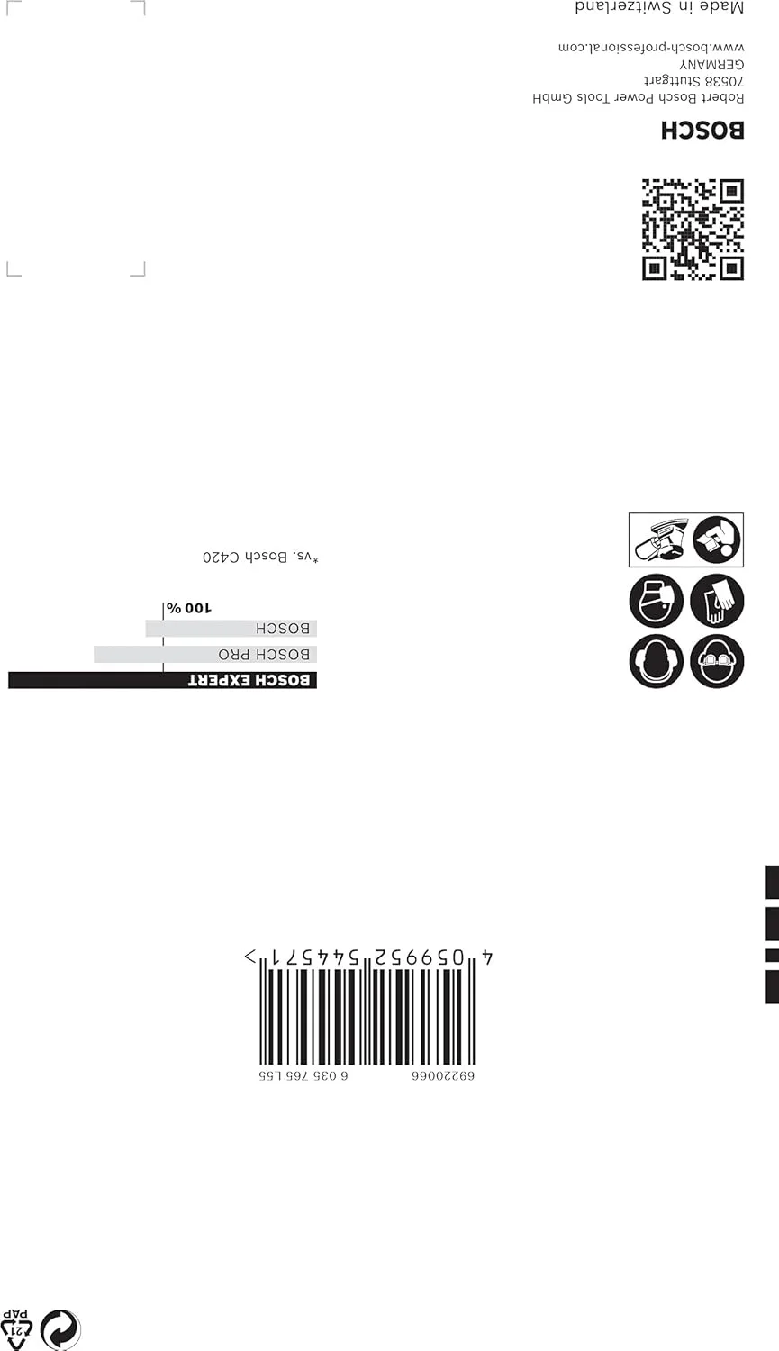 کاغذ سمباده حرفه ای بوش Expert C470، بسته 10 عددی (100x150 میلی متر، زبری 240، مناسب سنباده لرزان چندکاره) کاغذ سمباده حرفه ای بوش Expert C470، بسته 10 عددی (100x150 میلی متر، زبری 240، مناسب سنباده لرزان چندکاره)