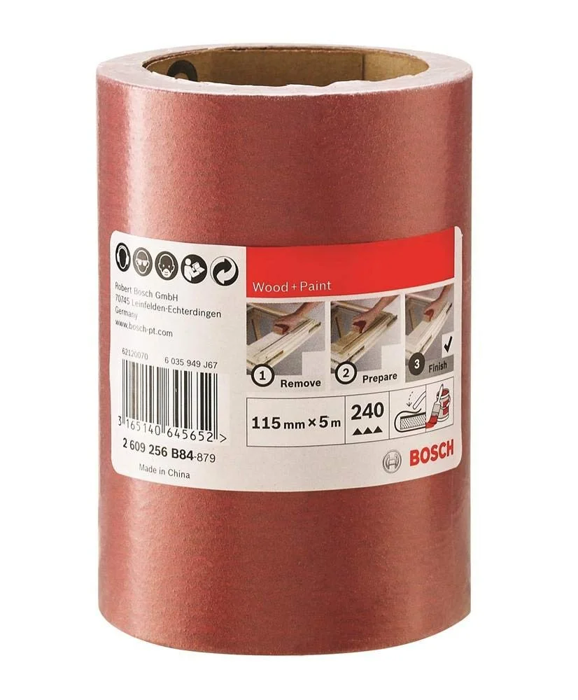 رول سنباده بوش قرمز 115 میلی متر در 5 متر، دانه بندی K240، 2609256B84 رول سنباده بوش قرمز 115 میلی متر در 5 متر، دانه بندی K240، 2609256B84