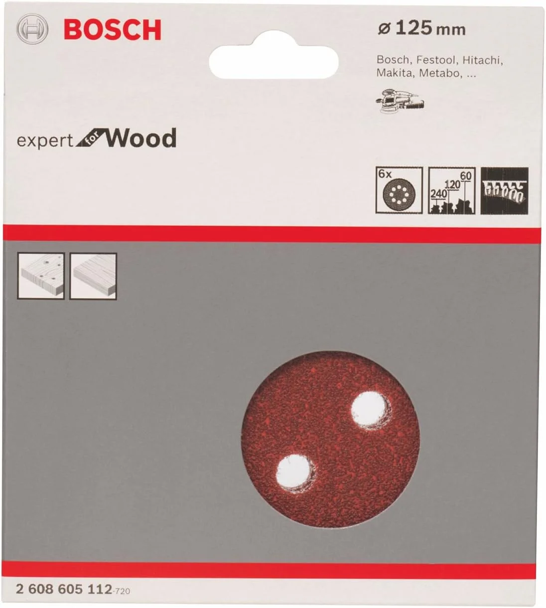 مجموعه 6 عددی سنباده گرد لرزان چوب و رنگ بوش سری Professional (قطر 125 میلی متر، زبری 60/120/240، C430) مجموعه 6 عددی سنباده گرد لرزان چوب و رنگ بوش سری Professional (قطر 125 میلی متر، زبری 60/120/240، C430)