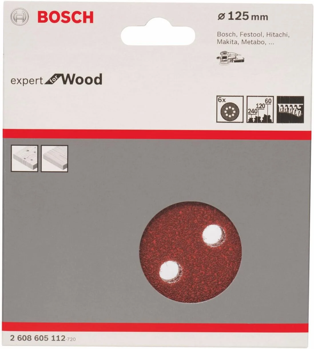 مجموعه 6 عددی سنباده گرد لرزان چوب و رنگ بوش سری Professional (قطر 125 میلی متر، زبری 60/120/240، C430) مجموعه 6 عددی سنباده گرد لرزان چوب و رنگ بوش سری Professional (قطر 125 میلی متر، زبری 60/120/240، C430)