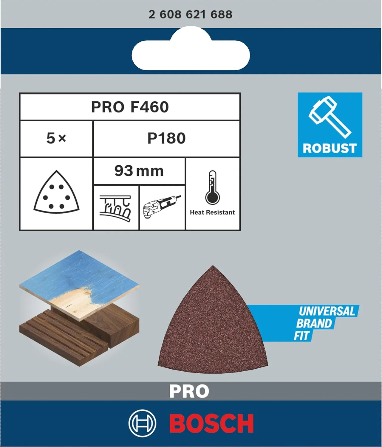 سنباده لرزان بوش مدل 2608621688 با دانه بندی 180 (بسته 5 عددی) مناسب برای انواع چوب سنباده لرزان بوش مدل 2608621688 با دانه بندی 180 (بسته 5 عددی) مناسب برای انواع چوب