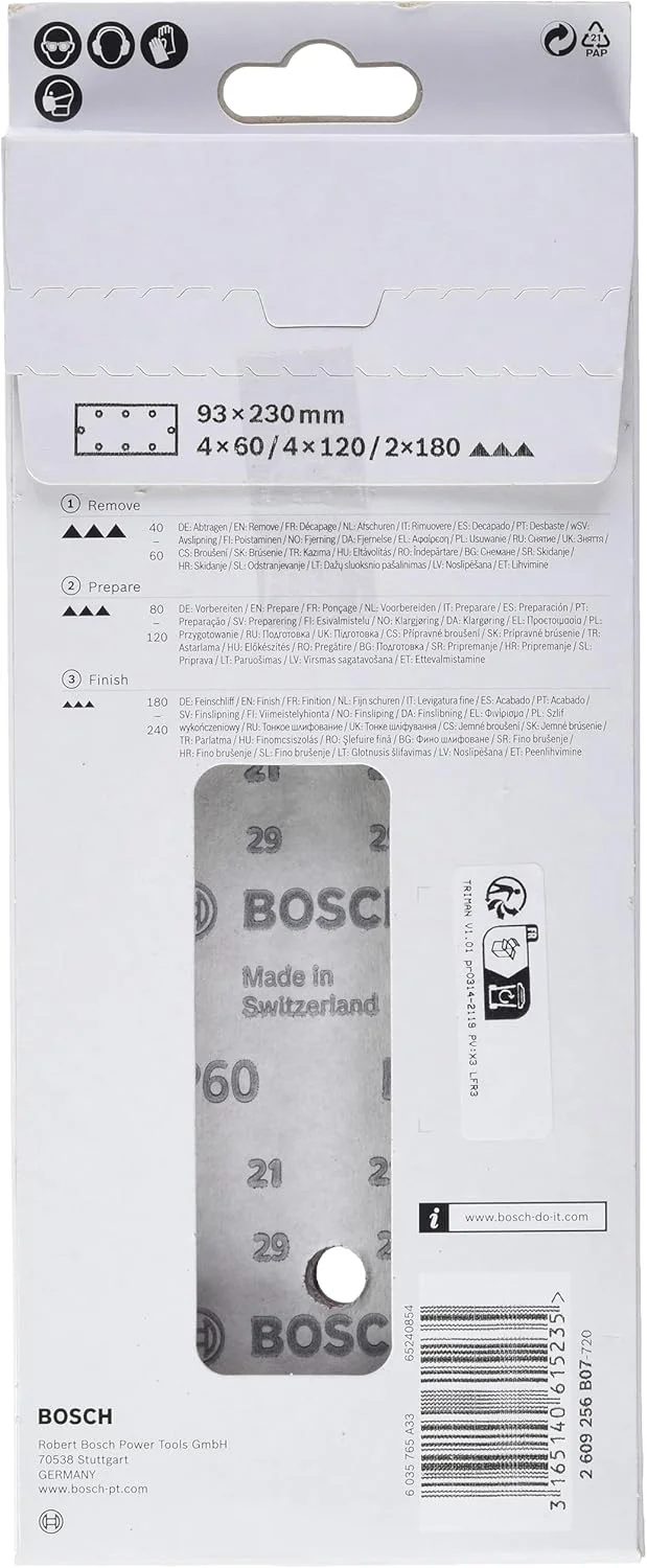مجموعه ورق سنباده لرزان بوش مدل 2609256B07 (۱۰ عددی) مجموعه ورق سنباده لرزان بوش مدل 2609256B07 (۱۰ عددی)