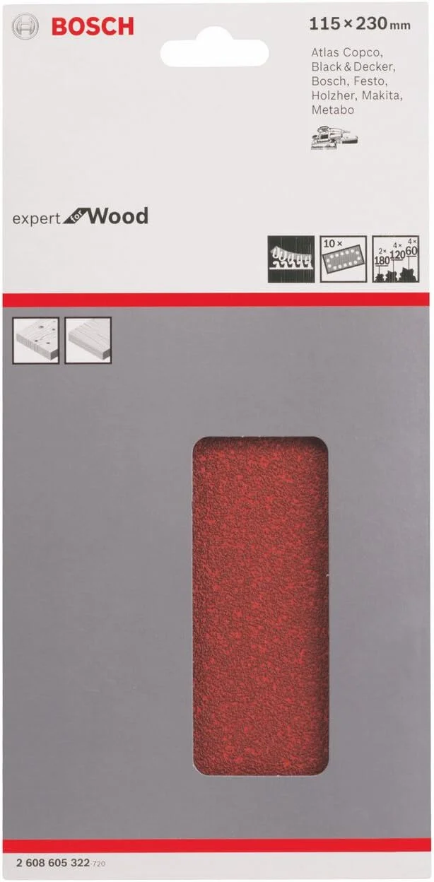 مجموعه ۱۰ عددی سنباده بوش پروفشنال برای سنباده لرزان های مداری، مناسب چوب و رنگ (درجه زبری ۶۰/۱۲۰/۱۸۰، C430) مجموعه ۱۰ عددی سنباده بوش پروفشنال برای سنباده لرزان های مداری، مناسب چوب و رنگ (درجه زبری ۶۰/۱۲۰/۱۸۰، C430)