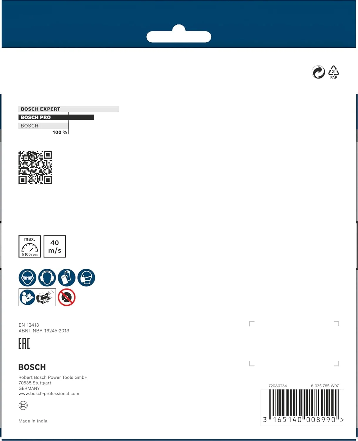 صفحه سنباده بوش 1609201649 مناسب برای سنباده لرزان دوگانه 150 x 20 میلی متر/دانه بندی 46 صفحه سنباده بوش 1609201649 مناسب برای سنباده لرزان دوگانه 150 x 20 میلی متر/دانه بندی 46