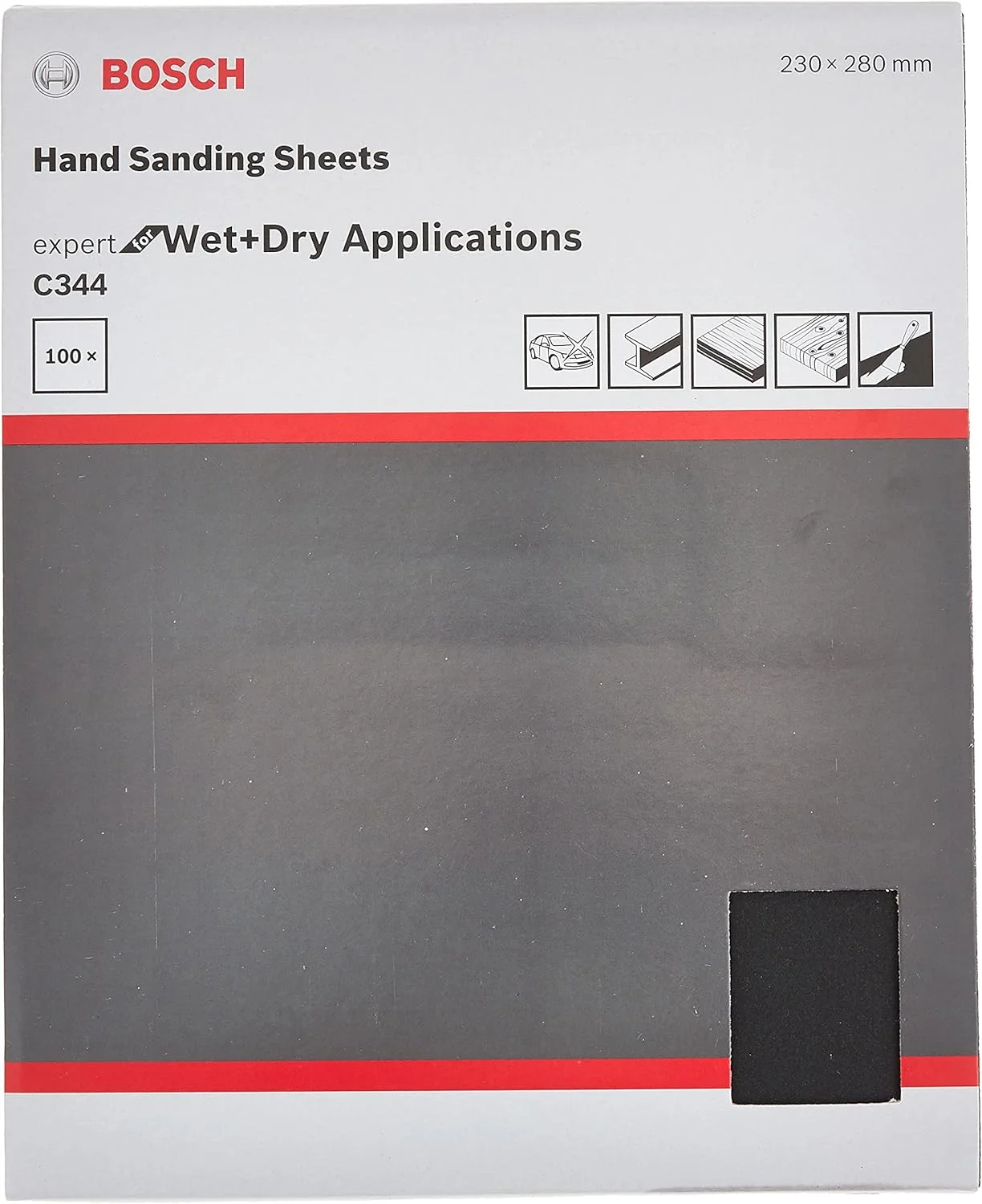 سنباده دستی بوش مدل C344 G150 مناسب برای سنباده زنی خشک و مرطوب، بسته 100 عددی، سایز 230 در 280 میلی متر سنباده دستی بوش مدل C344 G150 مناسب برای سنباده زنی خشک و مرطوب، بسته 100 عددی، سایز 230 در 280 میلی متر