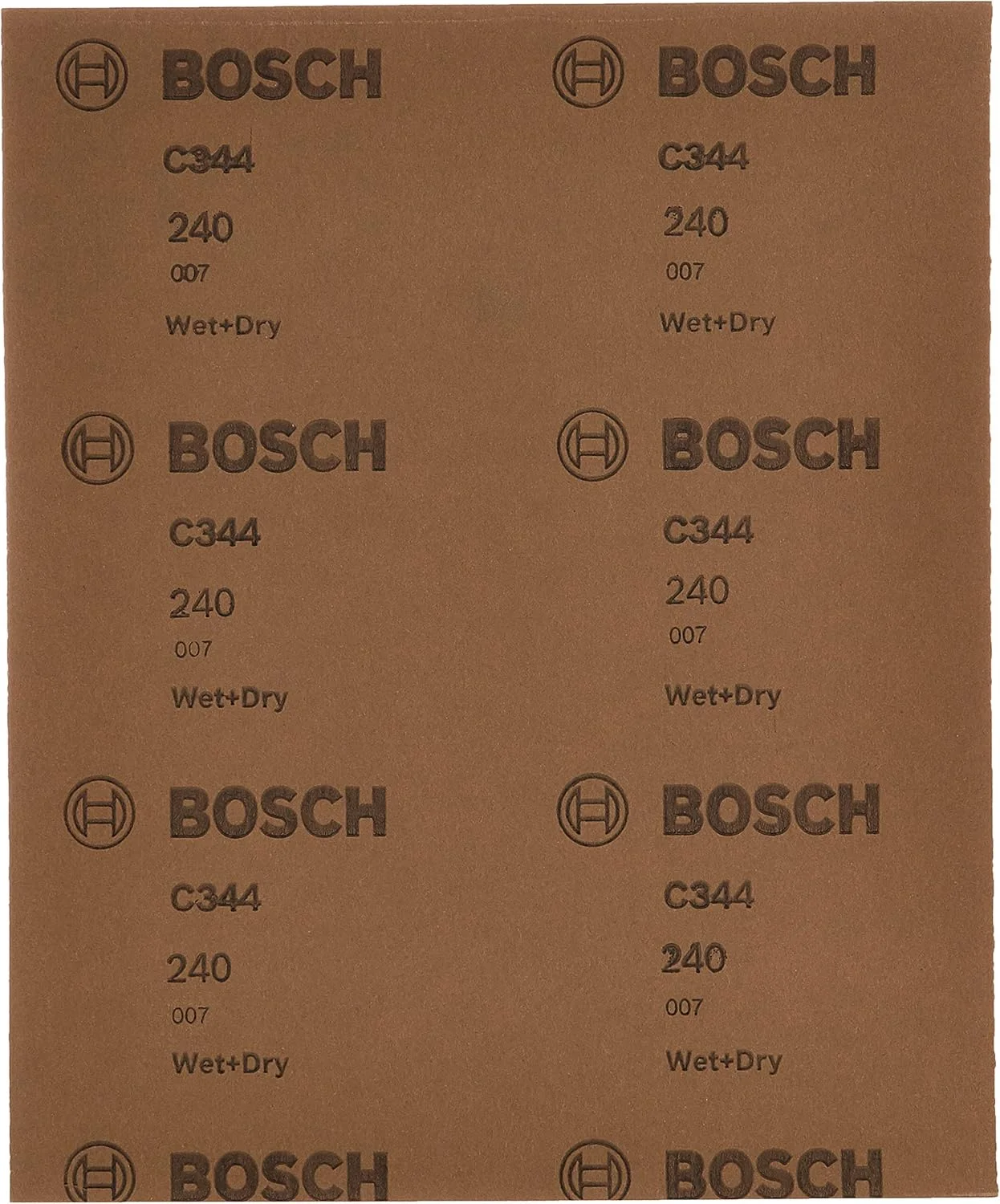 سنباده دستی بوش C344 G240 مناسب برای سنباده زنی خشک و مرطوب، بسته 100 عددی، سایز 230 میلی متر در 280 میلی متر
