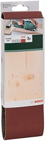 سنباده تسمه ای بوش مناسب برای سنباده لرزان های تسمه ای (بسته 3 عددی، زبری 150)