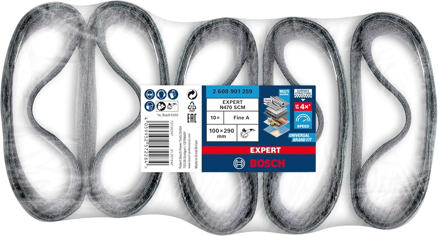 آستین سنباده زنی اکسپرت N470 بوش پروفشنال 10 عددی (قطر 90 میلی متر، دانه بندی نرم، لوازم جانبی دستگاه پرداخت)