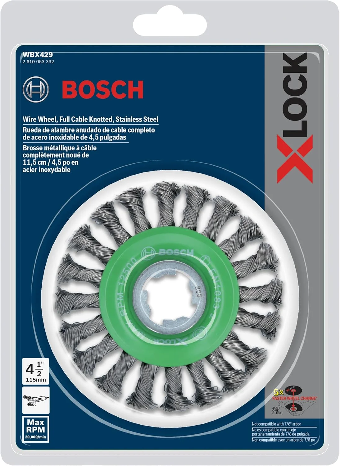 برس سیمی گره خورده استیل ضد زنگ BOSCH WBX429 با رابط X-LOCK برای کاربردهای برس زنی دشوار در فضاهای تنگ برای تمیز کردن جوش ها برس سیمی گره خورده استیل ضد زنگ BOSCH WBX429 با رابط X-LOCK برای کاربردهای برس زنی دشوار در فضاهای تنگ برای تمیز کردن جوش ها