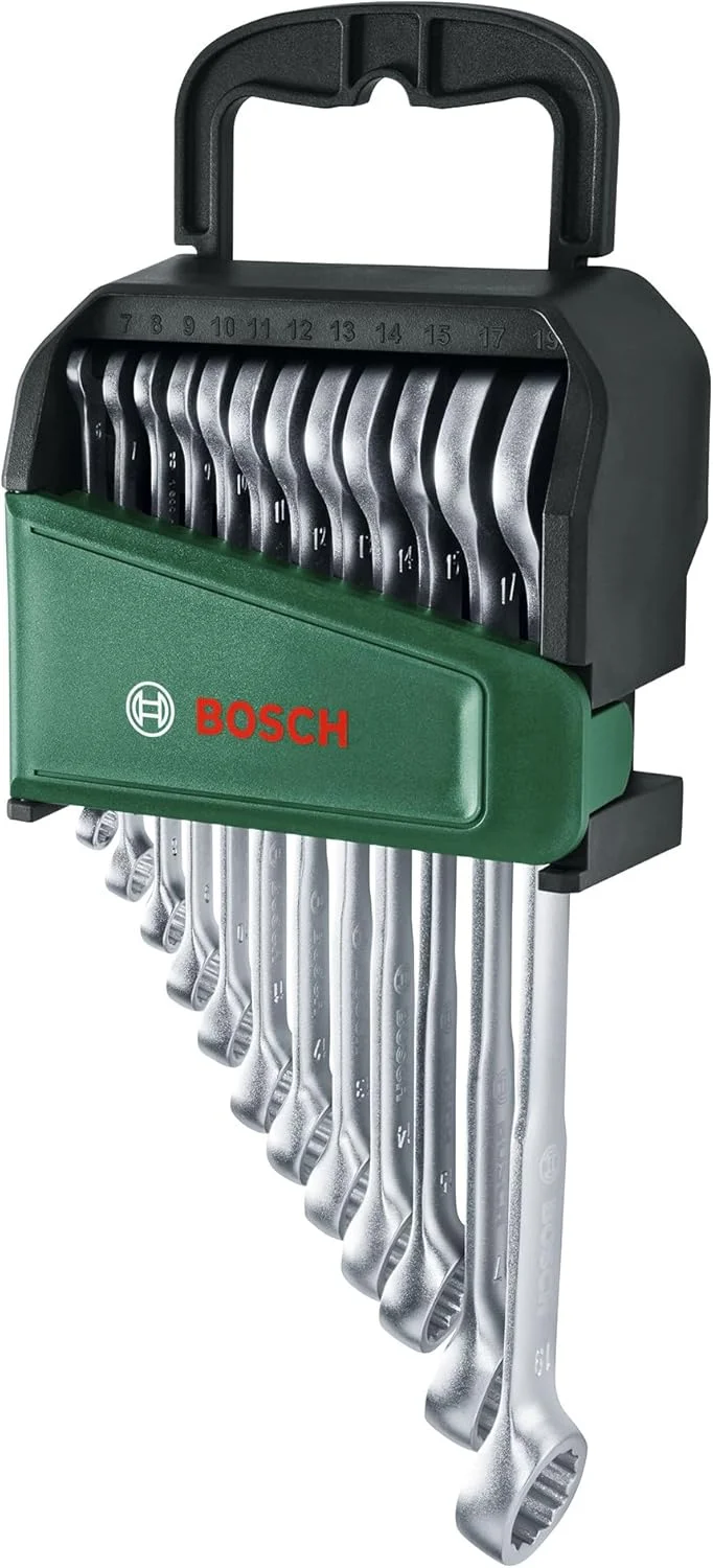 مجموعه آچار فرانسه بوش 12 عددی (کاربرد جهانی؛ ساخته شده از کروم وانادیوم؛ گشتاور بالا؛ آچار فرانسه ترکیبی؛ متریک 6-19 میلی متر؛ ارگونومیک؛ گیره نگهداری کاربردی)