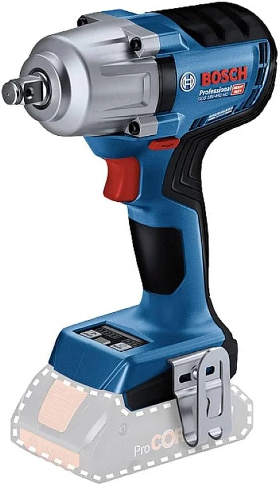 آچار ضربه ای شارژی بوش پروفشنال GDS 18V-450 HC (450 نیوتن متر گشتاور سفت کردن، 800 نیوتن متر گشتاور باز کردن، ماژول بلوتوث کم مصرف GCY 42، در L-BOXX)