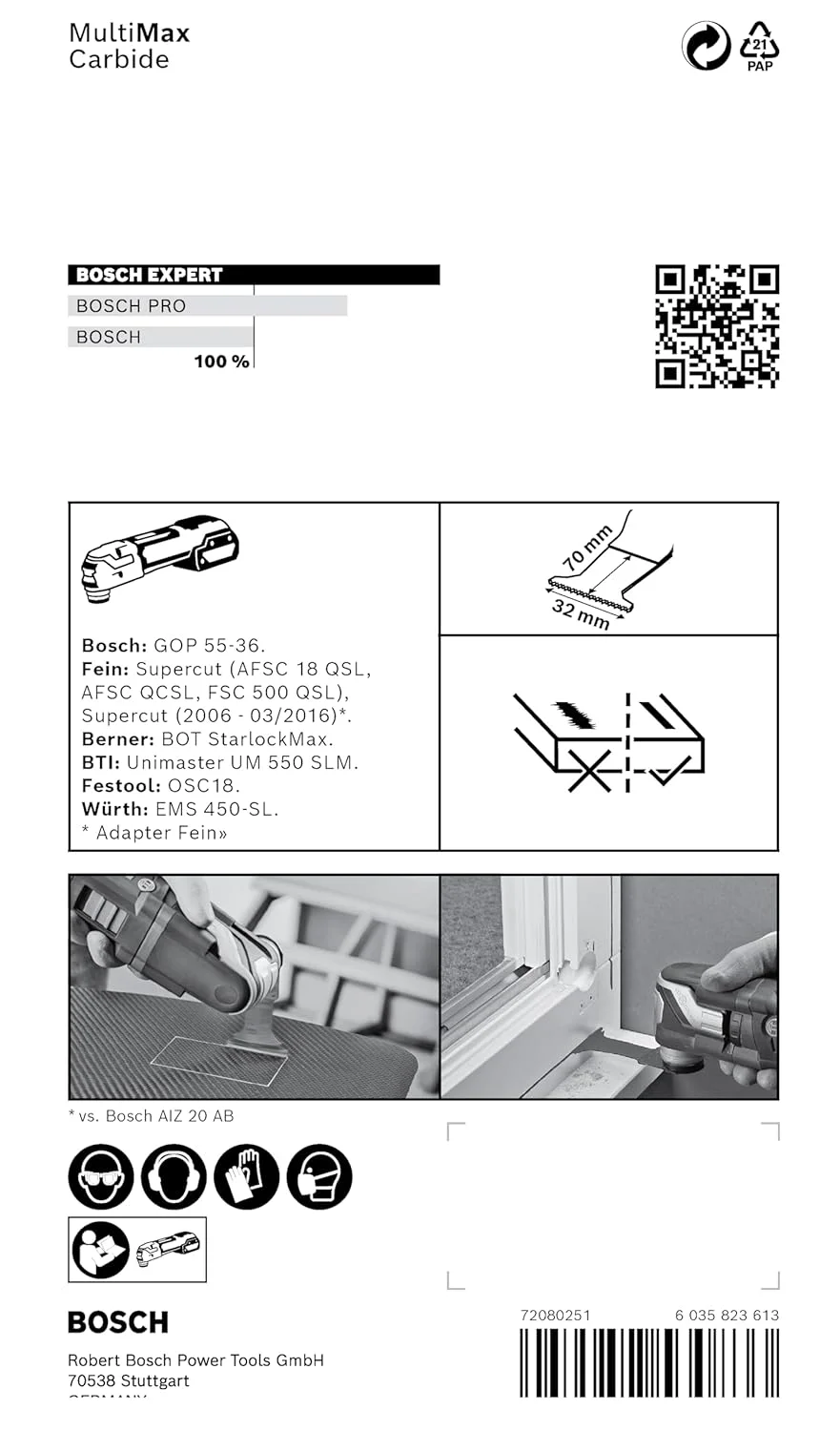 تیغه چندکاره بوش پروفشنال Expert MultiMax MAII 32 APIT (برای ورق های استیل ضد زنگ، عرض 32 میلی متر، لوازم جانبی ابزار چندکاره) تیغه چندکاره بوش پروفشنال Expert MultiMax MAII 32 APIT (برای ورق های استیل ضد زنگ، عرض 32 میلی متر، لوازم جانبی ابزار چندکاره)
