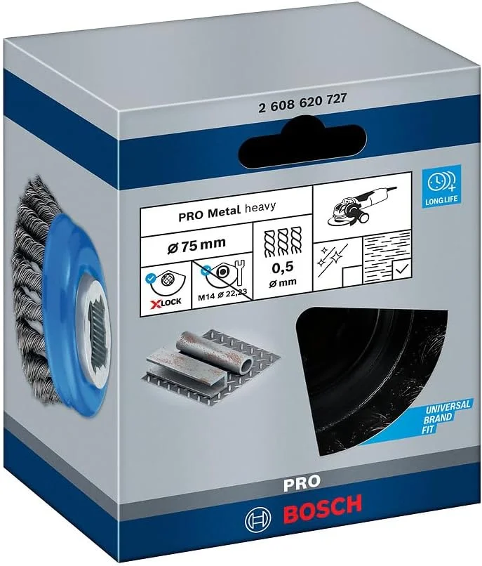 برس کاسه ای گره دار سنگین بوش پروفشنال (برای فلز، X-LOCK، قطر 75 میلی متر، ضخامت سیم 0.5 میلی متر، برای قطر 125 میلی متر) برس کاسه ای گره دار سنگین بوش پروفشنال (برای فلز، X-LOCK، قطر 75 میلی متر، ضخامت سیم 0.5 میلی متر، برای قطر 125 میلی متر)