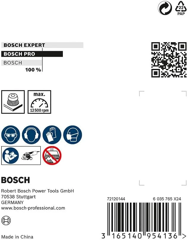 برس کاسه ای گره دار سنگین بوش پروفشنال (برای فلز، X-LOCK، قطر 75 میلی متر، ضخامت سیم 0.5 میلی متر، برای قطر 125 میلی متر) برس کاسه ای گره دار سنگین بوش پروفشنال (برای فلز، X-LOCK، قطر 75 میلی متر، ضخامت سیم 0.5 میلی متر، برای قطر 125 میلی متر)