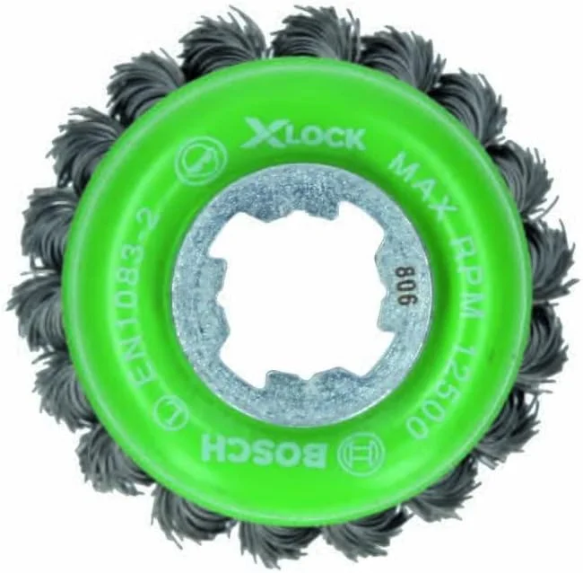 برس کاسه ای سیمی گره دار تک ردیفه استیل ضد زنگ بوش WBX329 با قطر 3 اینچ و اتصال X-LOCK برس کاسه ای سیمی گره دار تک ردیفه استیل ضد زنگ بوش WBX329 با قطر 3 اینچ و اتصال X-LOCK