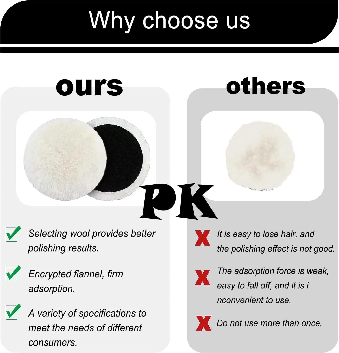 پدهای پولیش 125 میلیمتری پشم گوسفند برای پولیش کاری، 4 عدد پد پولیش پشم گوسفند، دیسکهای پولیش برای خودرو، چراغهای جلوی خودرو، کفپوشهای چوب پنبهای، چوب و فلز، سازگار با دستگاه های مختلف پدهای پولیش 125 میلیمتری پشم گوسفند برای پولیش کاری، 4 عدد پد پولیش پشم گوسفند، دیسکهای پولیش برای خودرو، چراغهای جلوی خودرو، کفپوشهای چوب پنبهای، چوب و فلز، سازگار با دستگاه های مختلف