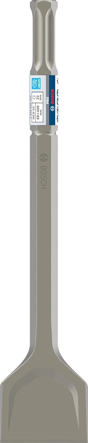 قلم تخریب پهن بوش پروفشنال 2608690193 با دنباله شش گوش 22 میلیمتری، نقرهای، 80 x 400 میلیمتر قلم تخریب پهن بوش پروفشنال 2608690193 با دنباله شش گوش 22 میلیمتری، نقرهای، 80 x 400 میلیمتر