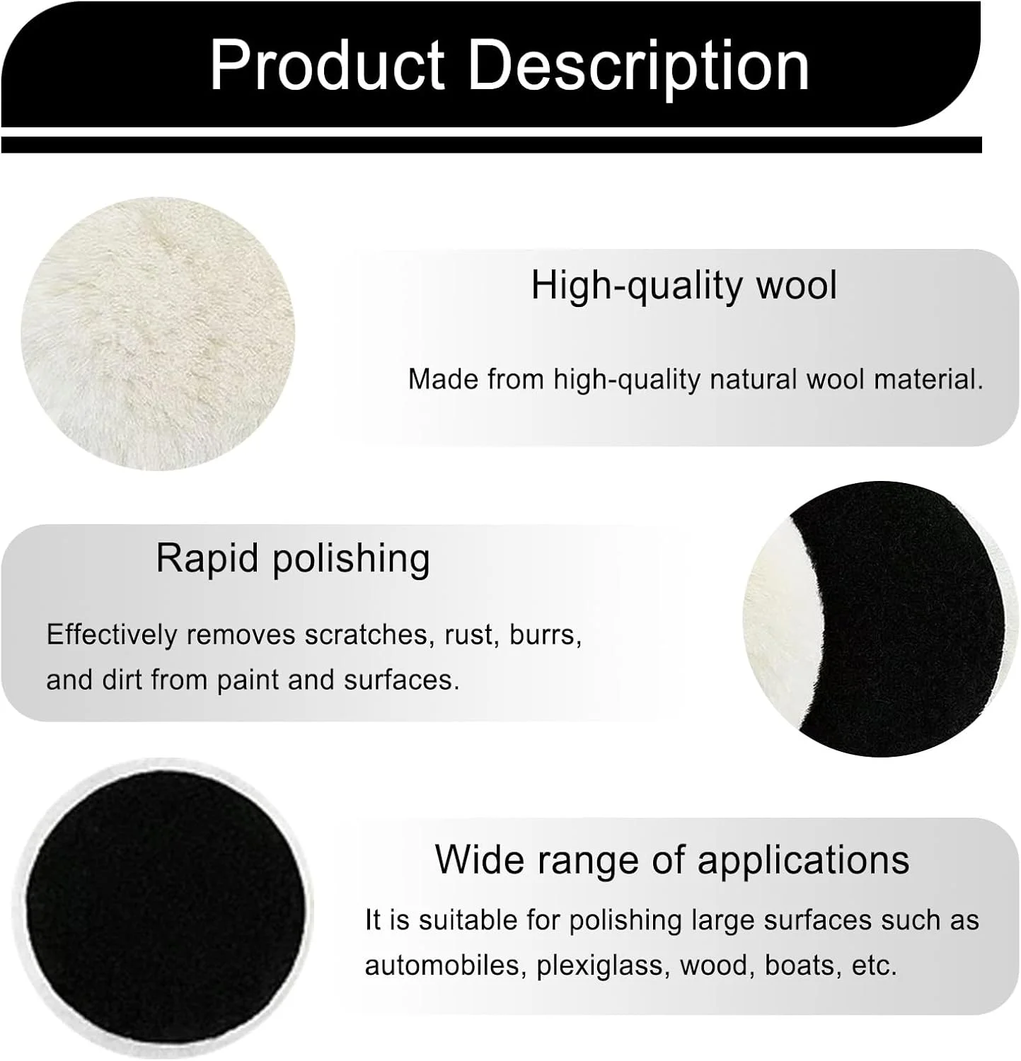پدهای پولیش 125 میلیمتری پشم گوسفند برای پولیش کاری، 4 عدد پد پولیش پشم گوسفند، دیسکهای پولیش برای خودرو، چراغهای جلوی خودرو، کفپوشهای چوب پنبهای، چوب و فلز، سازگار با دستگاه های مختلف پدهای پولیش 125 میلیمتری پشم گوسفند برای پولیش کاری، 4 عدد پد پولیش پشم گوسفند، دیسکهای پولیش برای خودرو، چراغهای جلوی خودرو، کفپوشهای چوب پنبهای، چوب و فلز، سازگار با دستگاه های مختلف