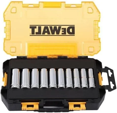 مجموعه آچار بکس 10 عددی DEWALT، متریک، درایو 1/2 اینچ (DWMT73815) مجموعه آچار بکس 10 عددی DEWALT، متریک، درایو 1/2 اینچ (DWMT73815)