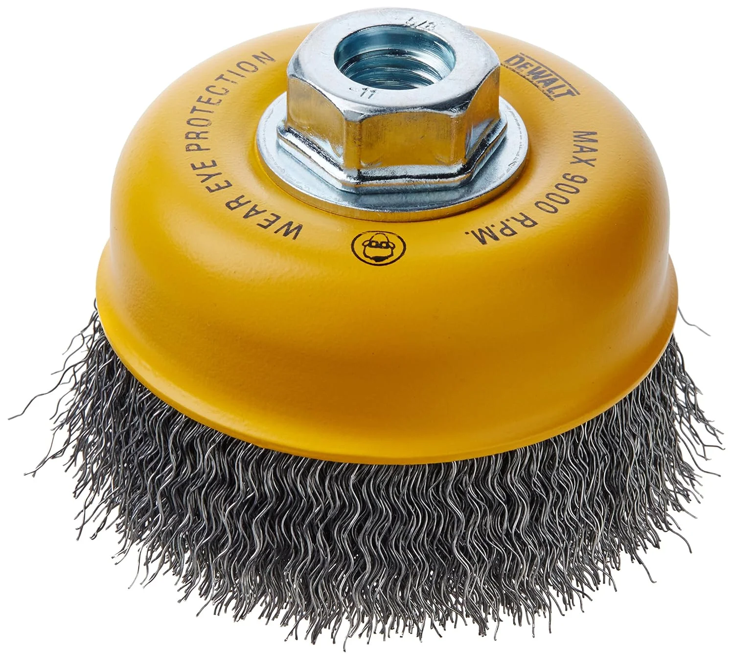 برس سیمی کاسه ای DEWALT، چین دار، فولاد کربنی، 4 اینچ در 5/8 اینچ، 11 اسب بخار، 0.014 اینچ (DW49101)