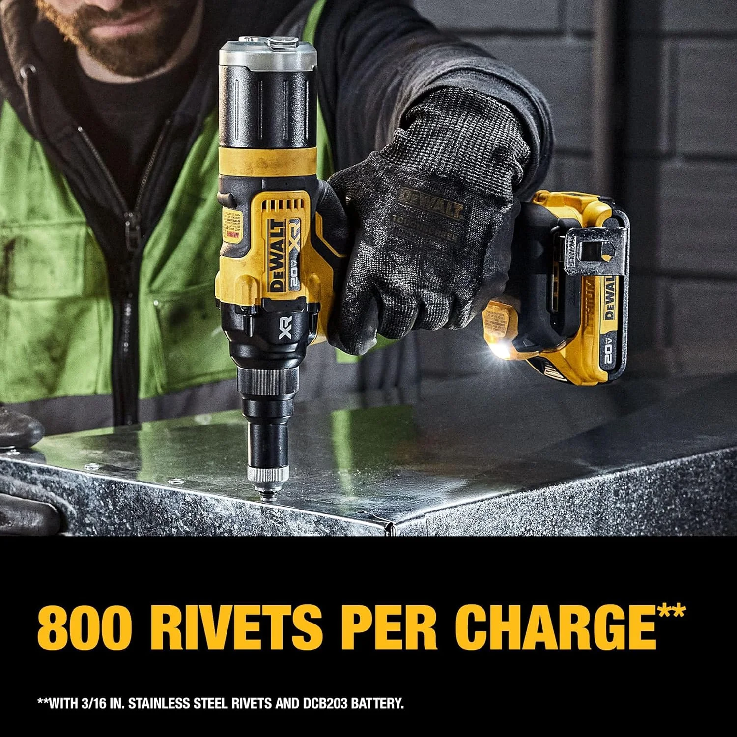 ابزار پرچ کن شارژی 20 ولت مکس XR دیوالت، 3/16 اینچ، شامل باتری و شارژر (DCF403D1) ابزار پرچ کن شارژی 20 ولت مکس XR دیوالت، 3/16 اینچ، شامل باتری و شارژر (DCF403D1)