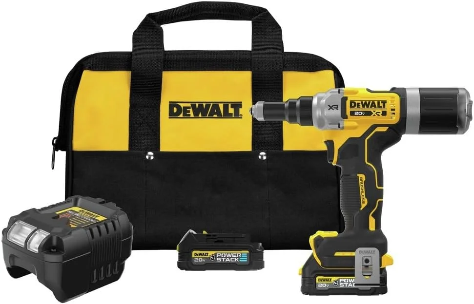 ابزار پرچ کن شارژی 20 ولت مکس XR دیوالت، 1/4 اینچ، شامل باتری و شارژر (DCF414GE2)