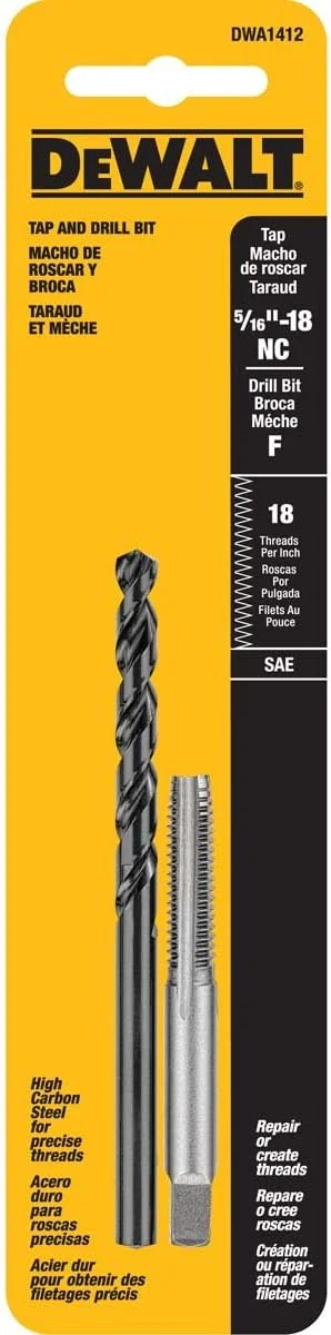 مجموعه مته و قلاویز DEWALT DWA1412، رزوه 5/16-18NC، دو عددی