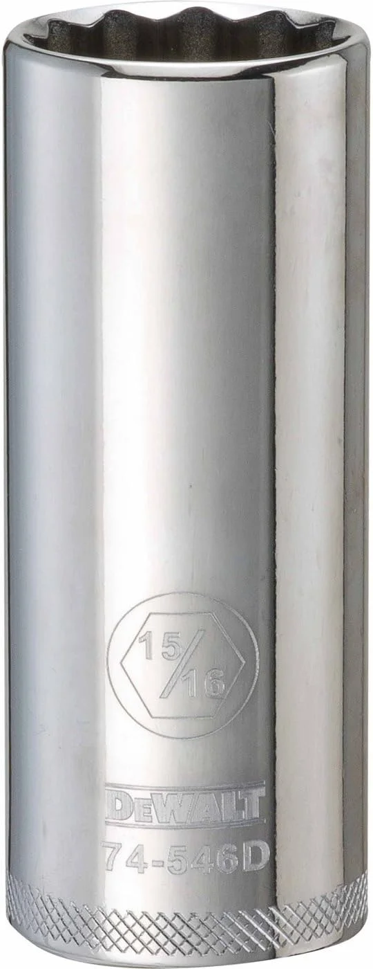 بکس دیپ 12 پر 1/2 اینچ درایو DEWALT DWMT74546B DWMT74546OSP (سایز 15/16 اینچ SAE)، 16 میلیمتر بکس دیپ 12 پر 1/2 اینچ درایو DEWALT DWMT74546B DWMT74546OSP (سایز 15/16 اینچ SAE)، 16 میلیمتر