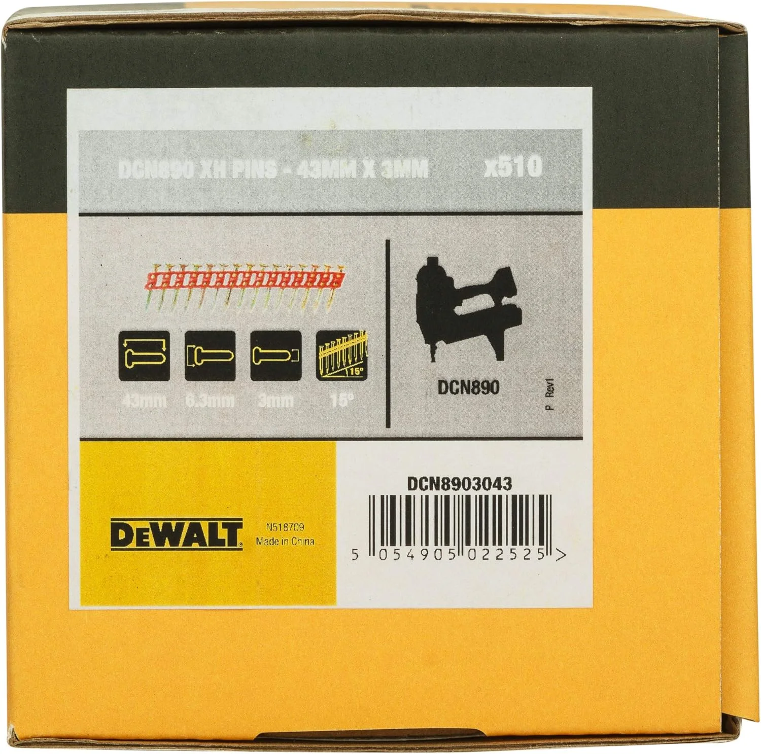 میخ های DEWALT برای DCN890 - آلیاژ فلز (XD) (3.0mm x 43mm)