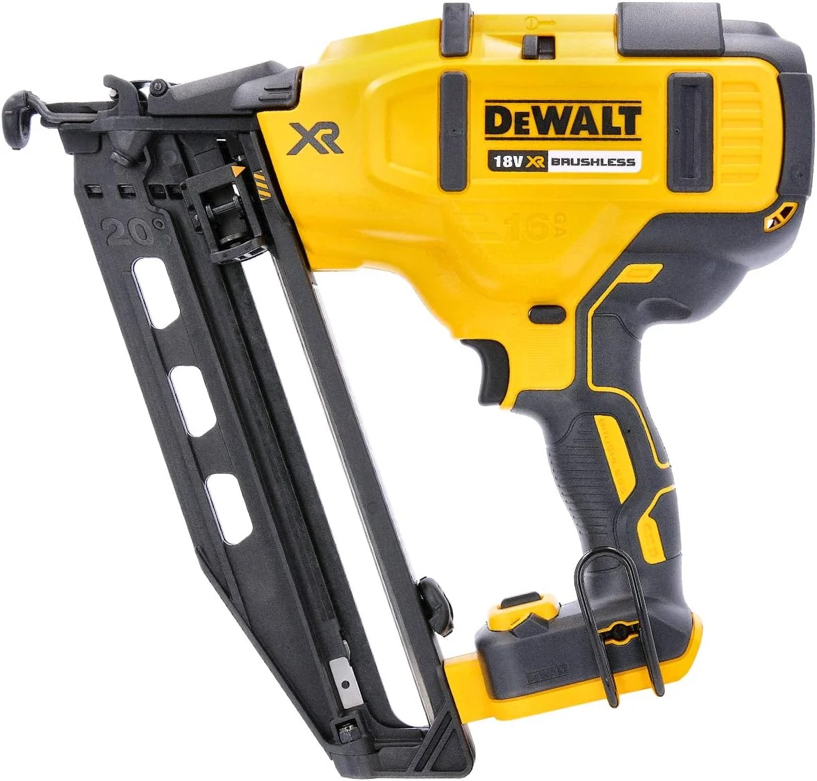 میخکوب بادی بدون برس DEWALT DCN660N-XJ، 200 وات، 18 ولت، زرد میخکوب بادی بدون برس DEWALT DCN660N-XJ، 200 وات، 18 ولت، زرد