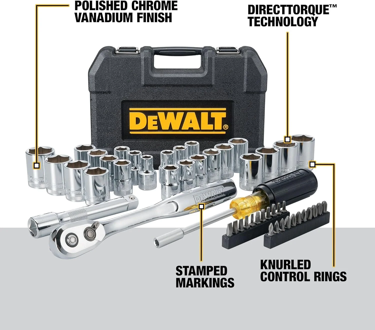 مجموعه ابزار مکانیکی 49 تکه دیوالت مدل DWMT45049