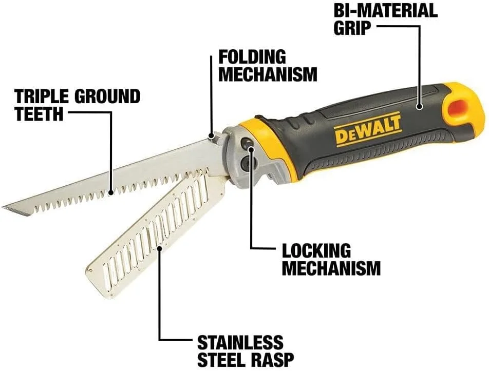 اره چاقویی تاشو 2 در 1 DEWALT DWHT20123 به همراه تیغه سوهان اره چاقویی تاشو 2 در 1 DEWALT DWHT20123 به همراه تیغه سوهان