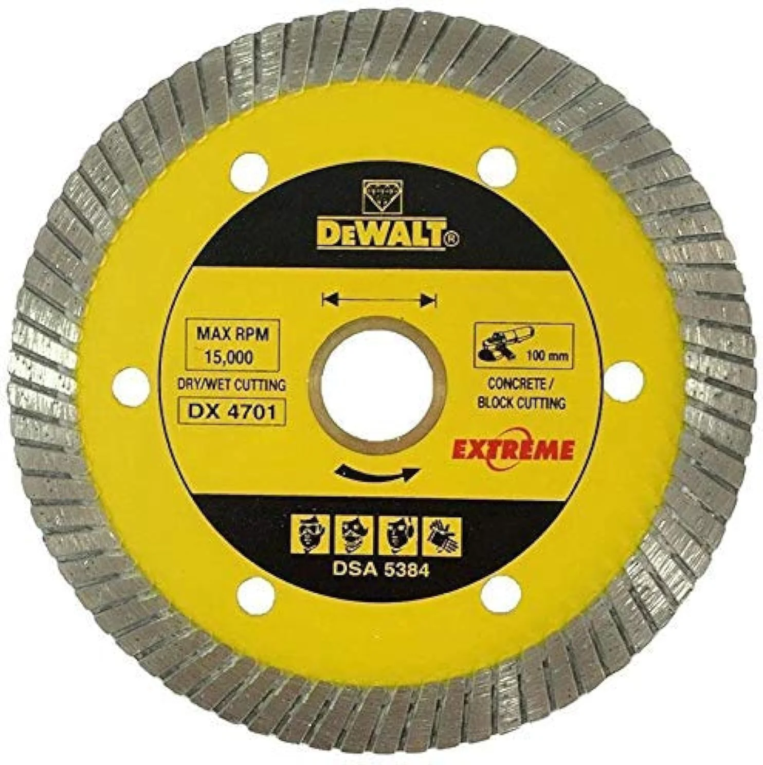 تیغه برش بسیار قوی DEWALT برای برش بلوک های سابنده - D100 x BS20/16 تیغه برش بسیار قوی DEWALT برای برش بلوک های سابنده - D100 x BS20/16