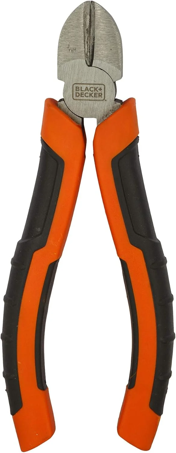 انبر سیم‌چین مورب فولادی بلک اند دکر، نارنجی، 160 میلی‌متر، مدل Bdht81584