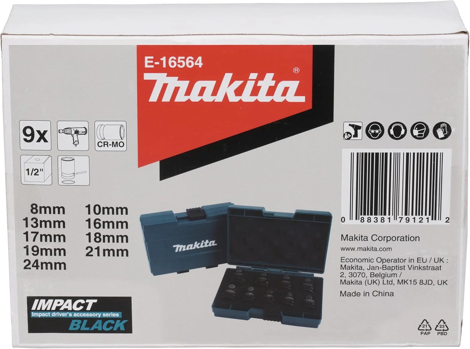مجموعه 9 عددی بکس مشکی ضربه ای ماکیتا مدل E-16564 مجموعه 9 عددی بکس مشکی ضربه ای ماکیتا مدل E-16564