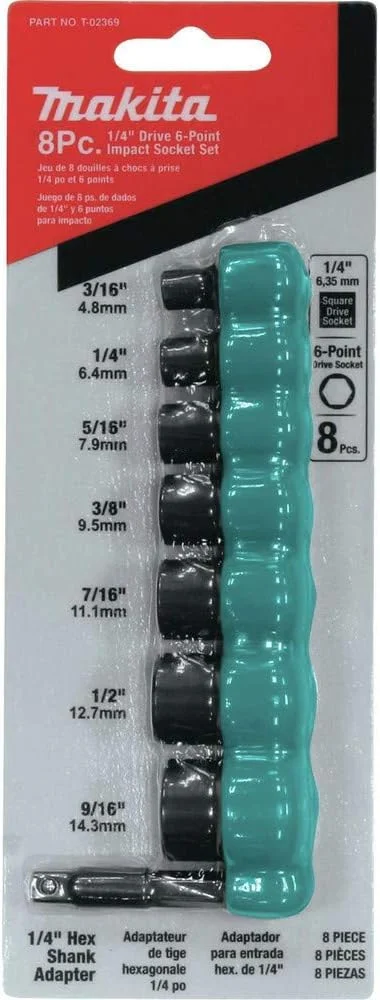 مجموعه آچار بکس 8 پارچه 1/4 اینچ ماکیتا مدل T-02369