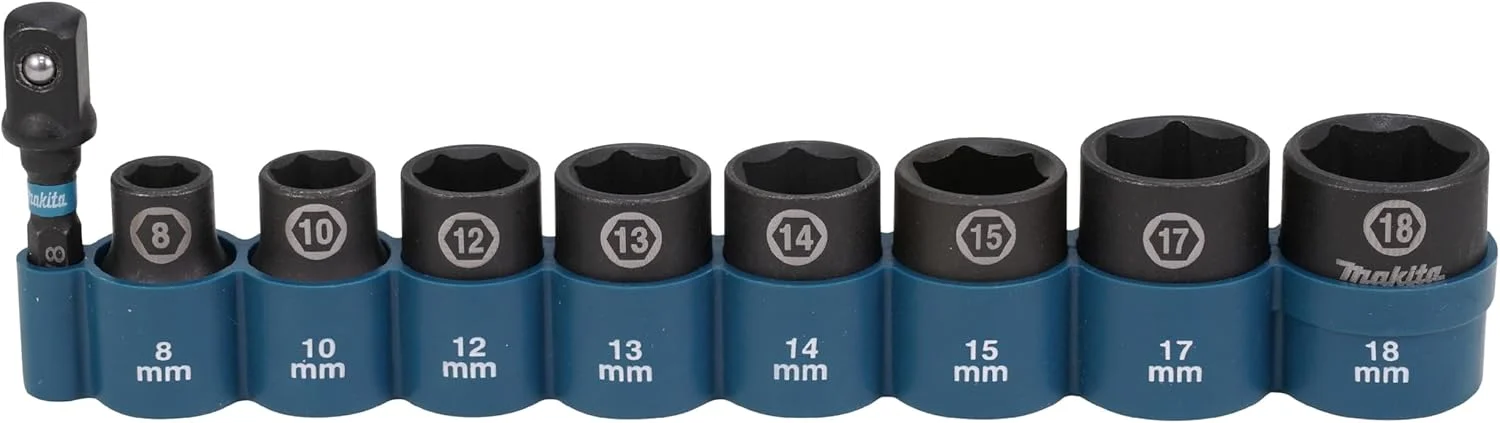 مجموعه آچار بکس ماکیتا مدل E-16639، ۹ پارچه، ۳/۸ اینچ