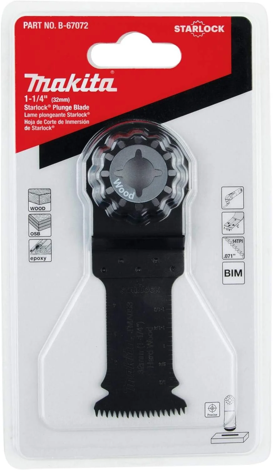 تیغه برش عمودی 32 میلی‌متری استارلاک ماکیتا مدل B-67072 (BiM)، 14 دندانه در اینچ