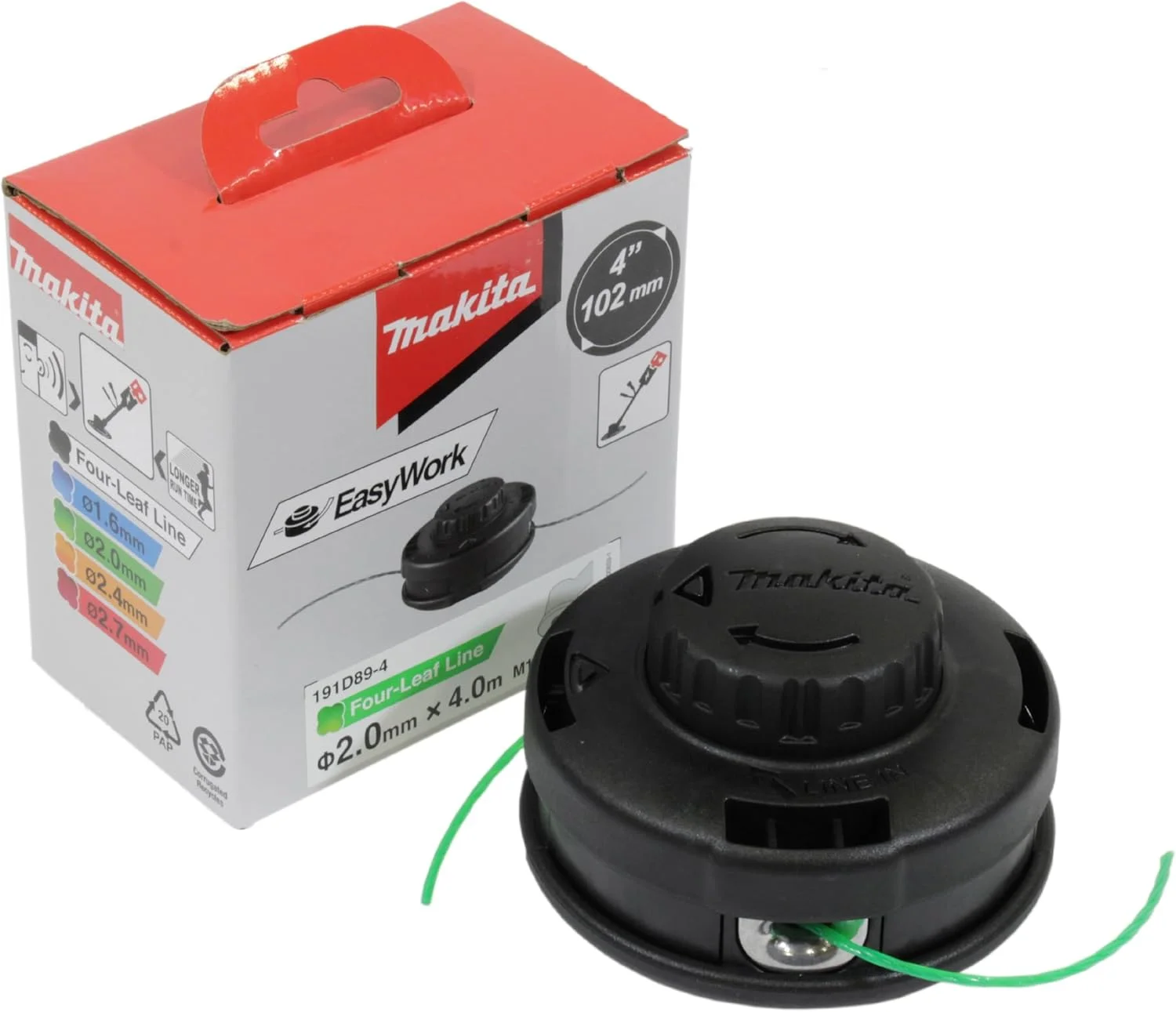 سر 2 رشته ای Makita 191D89-4، 2.0 میلی متر Tap&Go سر 2 رشته ای Makita 191D89-4، 2.0 میلی متر Tap&Go