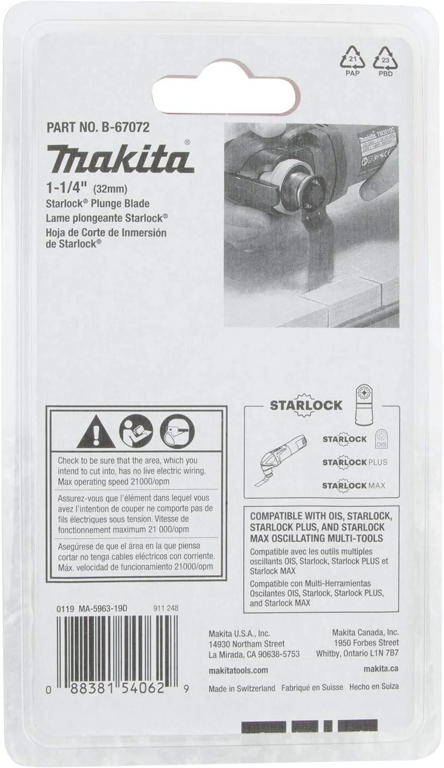 تیغه برش عمودی 32 میلی‌متری استارلاک ماکیتا مدل B-67072 (BiM)، 14 دندانه در اینچ
