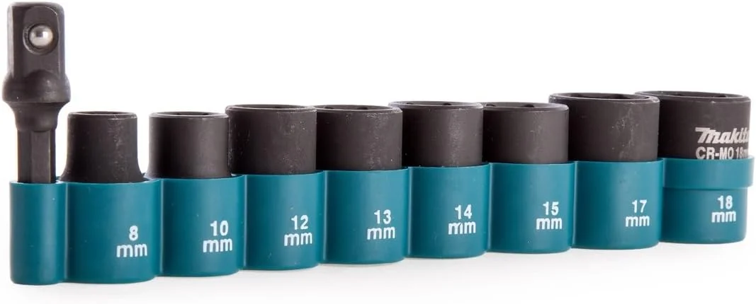 مجموعه 9 عددی بکس ضربه ای 3/8 اینچ درایو مربعی کروم مولیبدن ماکیتا مدل B-54651 مجموعه 9 عددی بکس ضربه ای 3/8 اینچ درایو مربعی کروم مولیبدن ماکیتا مدل B-54651