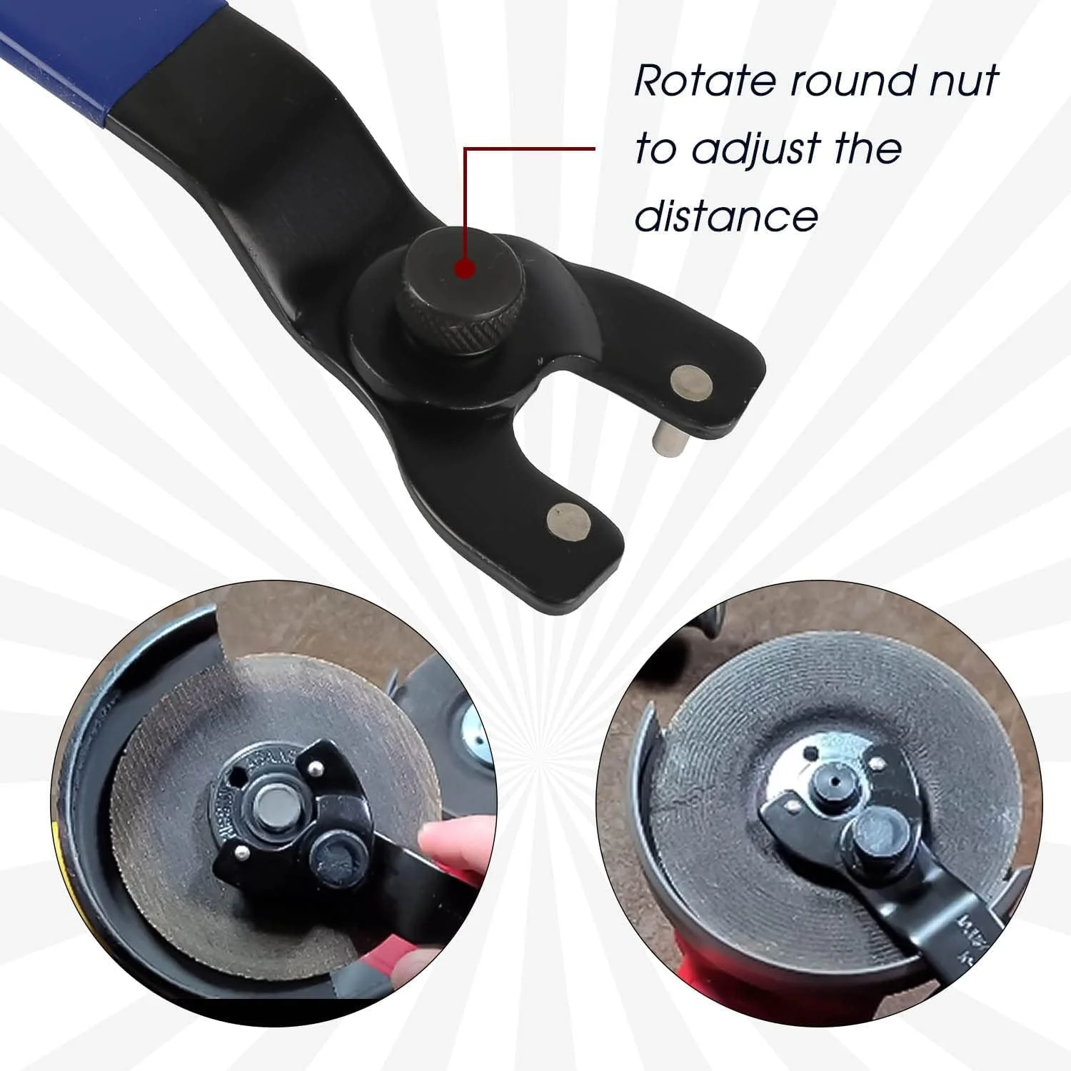 آچار سنگ فرز قفل مهره ای قابل تنظیم ارتقا یافته برای سنگ فرزهای زاویه ای سازگار با ابزارهای برقی ماکیتا، بوش، میلواکی، جایگزین فولادی بادوام، محدوده 12.7 تا 31.75 میلی متر، بسته 2 عددی آچار سنگ فرز قفل مهره ای قابل تنظیم ارتقا یافته برای سنگ فرزهای زاویه ای سازگار با ابزارهای برقی ماکیتا، بوش، میلواکی، جایگزین فولادی بادوام، محدوده 12.7 تا 31.75 میلی متر، بسته 2 عددی