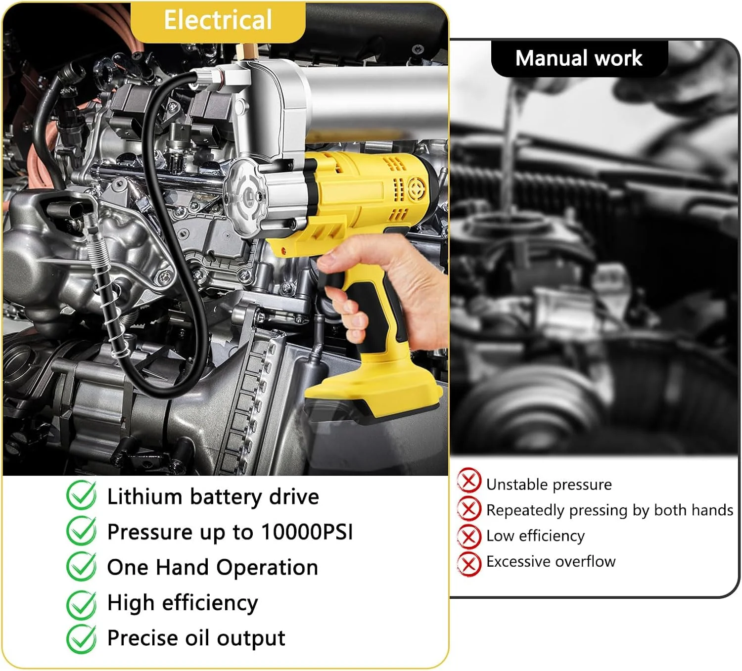 گریس پمپ شارژی، سازگار با ماکیتا 18 ولت، مخزن 600 سی سی، سرعت متغیر، چراغ LED، شلنگ 12 اینچی، گریس پمپ برقی برای ماشین آلات و خودرو (باتری شامل نمی شود) گریس پمپ شارژی، سازگار با ماکیتا 18 ولت، مخزن 600 سی سی، سرعت متغیر، چراغ LED، شلنگ 12 اینچی، گریس پمپ برقی برای ماشین آلات و خودرو (باتری شامل نمی شود)
