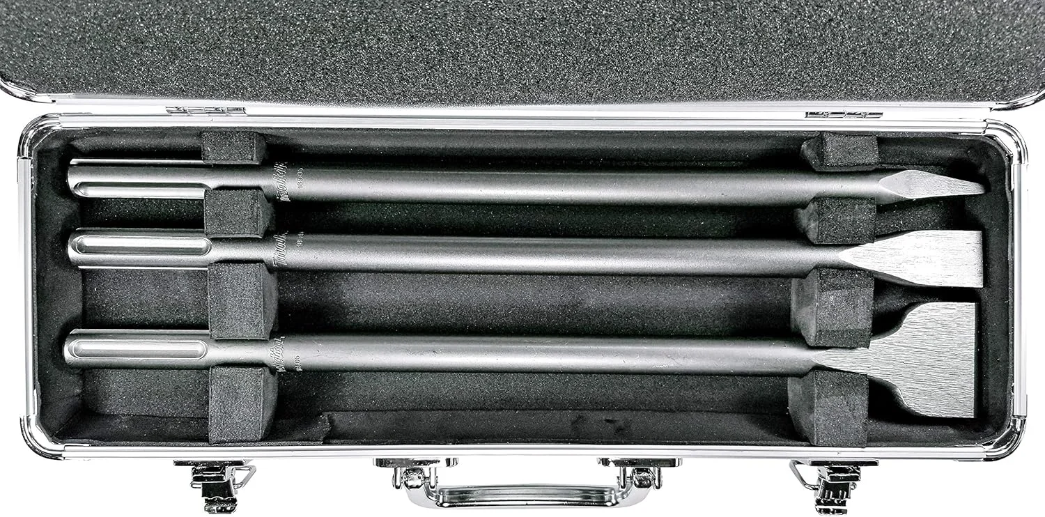 مجموعه 3 عددی قلم و نوک SDS-Max ماکیتا برای چکش های چرخشی SDS Max - تخریب سنگین برای بتن مسلح و کاشی