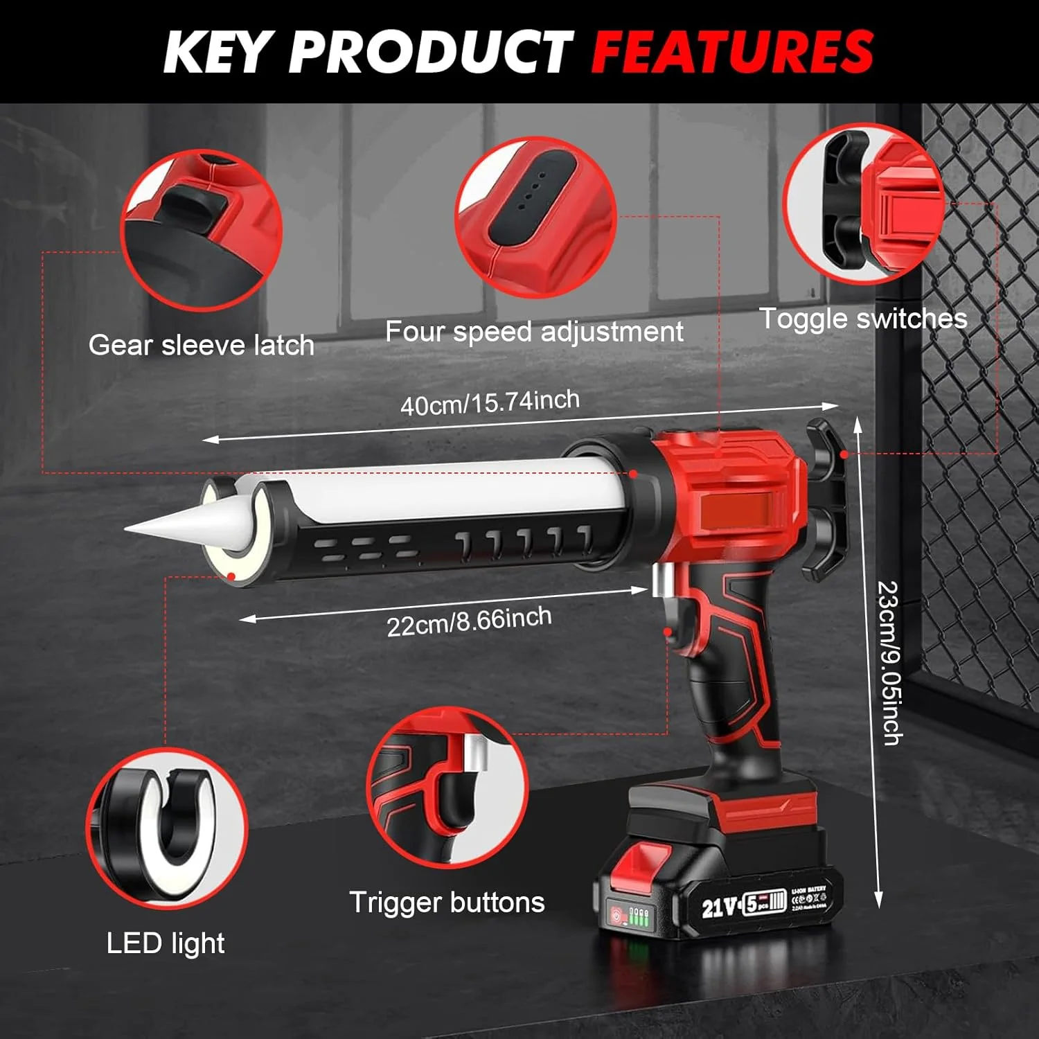 تفنگ درزگیری کارتریجی شارژی LIROPAU سازگار با باتری 18 ولت ماکیتا، تفنگ سیلیکونی برقی با 4 سرعت قابل تنظیم، چراغ LED، تفنگ سیلیکونی بدون چکه برای پر کردن و درزگیری (بدون باتری) تفنگ درزگیری کارتریجی شارژی LIROPAU سازگار با باتری 18 ولت ماکیتا، تفنگ سیلیکونی برقی با 4 سرعت قابل تنظیم، چراغ LED، تفنگ سیلیکونی بدون چکه برای پر کردن و درزگیری (بدون باتری)