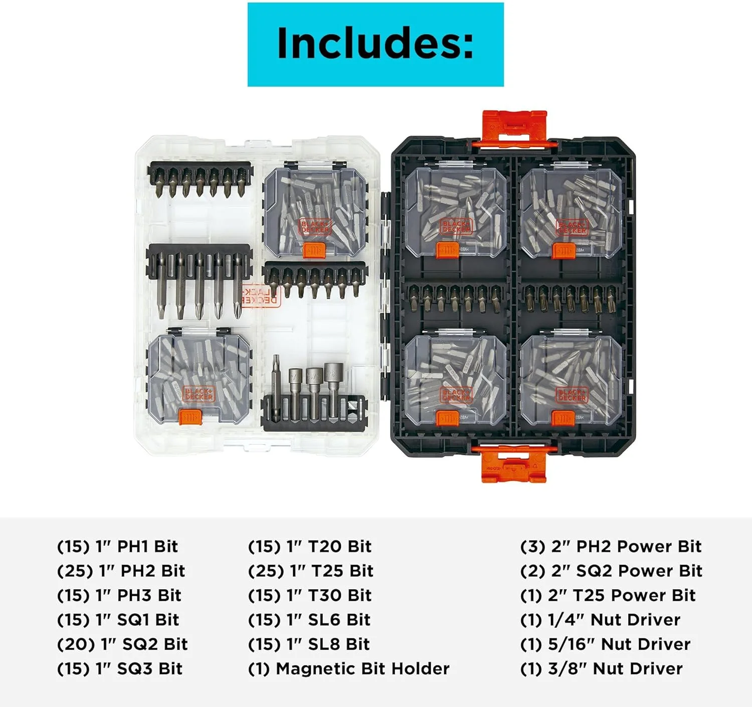 مجموعه 200 عددی مته و سری پیچ گوشتی بلک اند دکر (BDAST200SETFF)