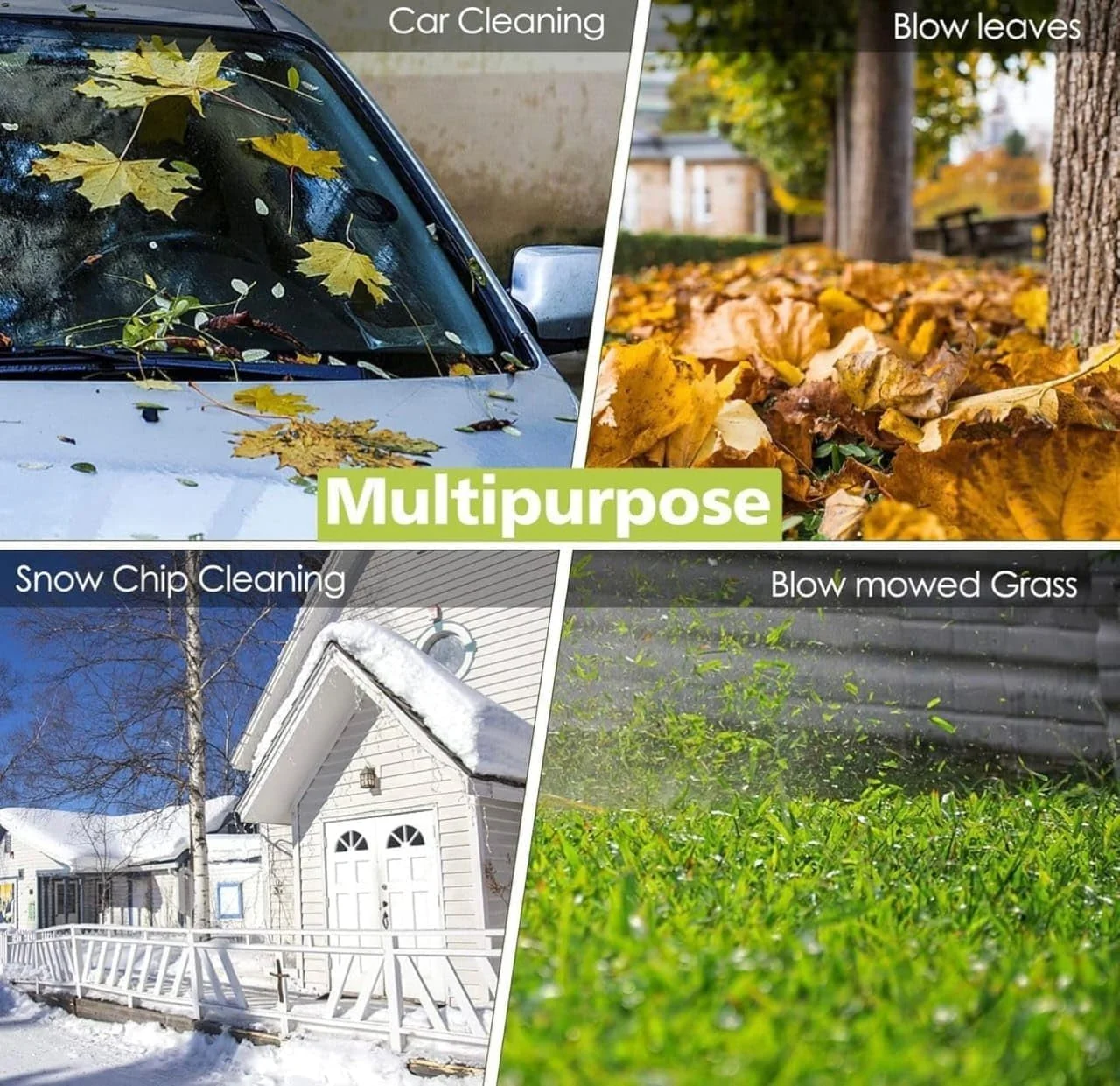 دستگاه دمنده و مکنده برگ برقی 3 در 1، دستگاه خردکن و مکنده برگ با چرخ و کیسه جمع آوری بزرگ، خرد کردن 10:1، دستگاه مکنده برگ باغ قابل حمل و سبک (3000 وات) (کابل برق 0.35 متری)